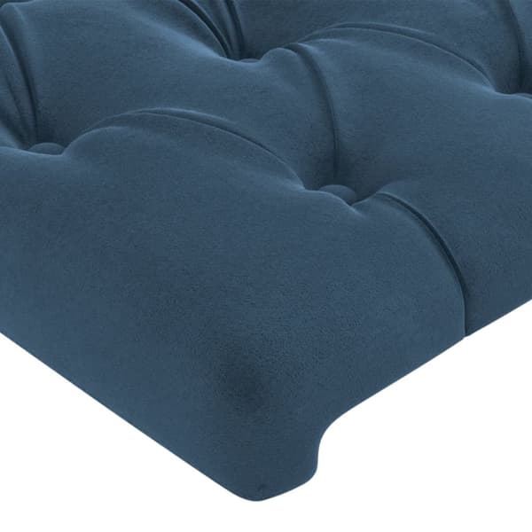 sengegavl med LED-lys 103x16x78/88 cm fløjl mørkeblå