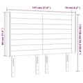 Miniatyrbillede 7 af 7: sengegavl med LED-lys 147x16x118/128 cm fløjl lyserød