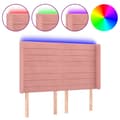 Miniatyrbillede 2 af 7: sengegavl med LED-lys 147x16x118/128 cm fløjl lyserød