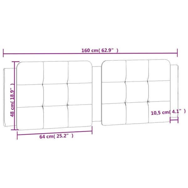 gavlpude 160 cm kunstlæder hvid