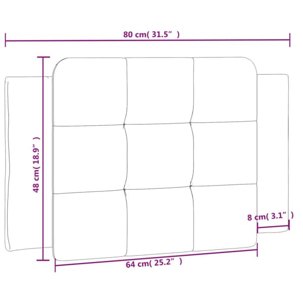 gavlpude 80 cm kunstlæder cappuccinofarvet