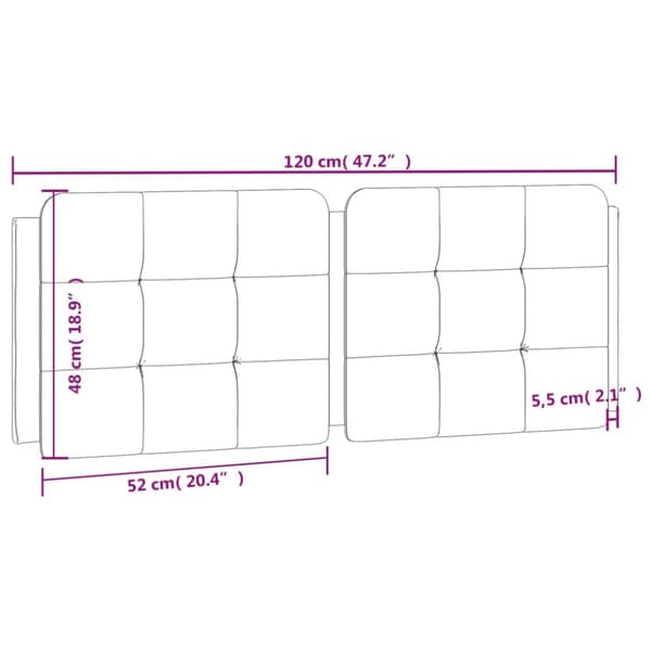 Dyna till huvudgavel svart 120 cm konstläder