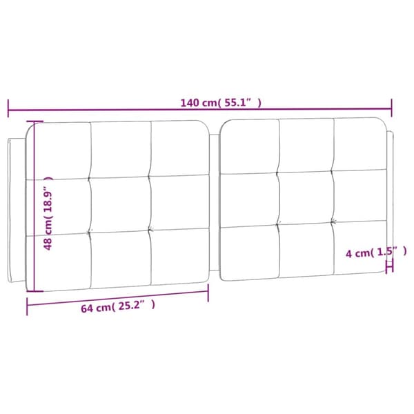 gavlpude 140 cm kunstlæder sort