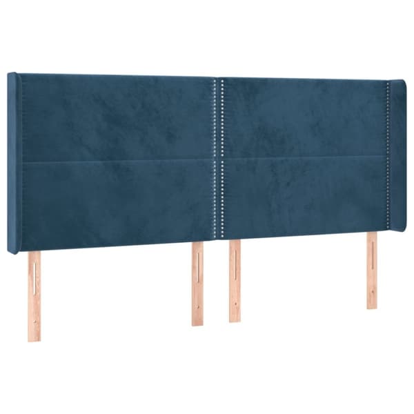 korvatuki, tummansininen, 163x16x118/128 cm, sametti