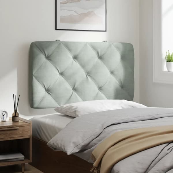 vidaXL gavlpude 90 cm velour lysegrå