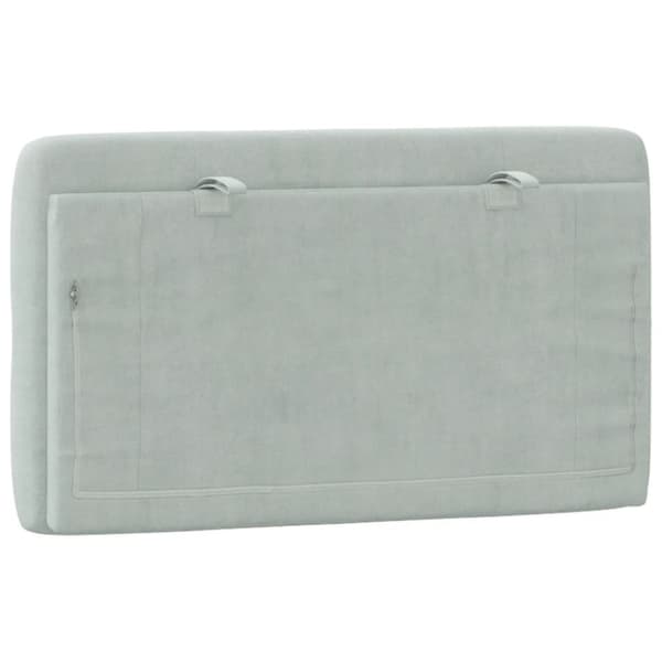 vidaXL gavlpude 90 cm velour lysegrå