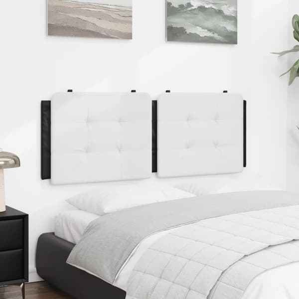vidaXL gavlpude 120 cm kunstlæder hvid og sort