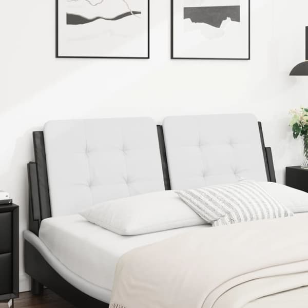 vidaXL gavlpude 120 cm kunstlæder hvid og sort