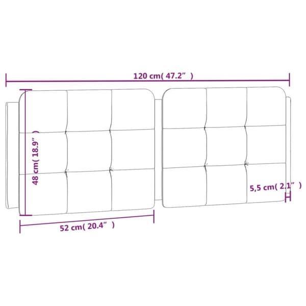 vidaXL gavlpude 120 cm kunstlæder cappuccinofarvet