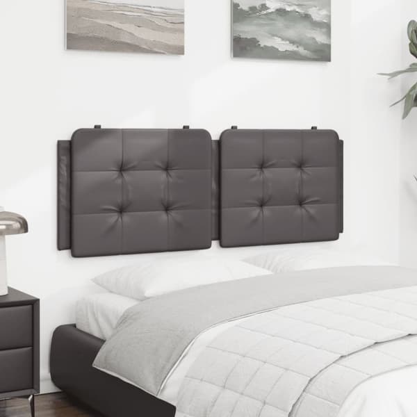 vidaXL gavlpude 120 cm kunstlæder grå
