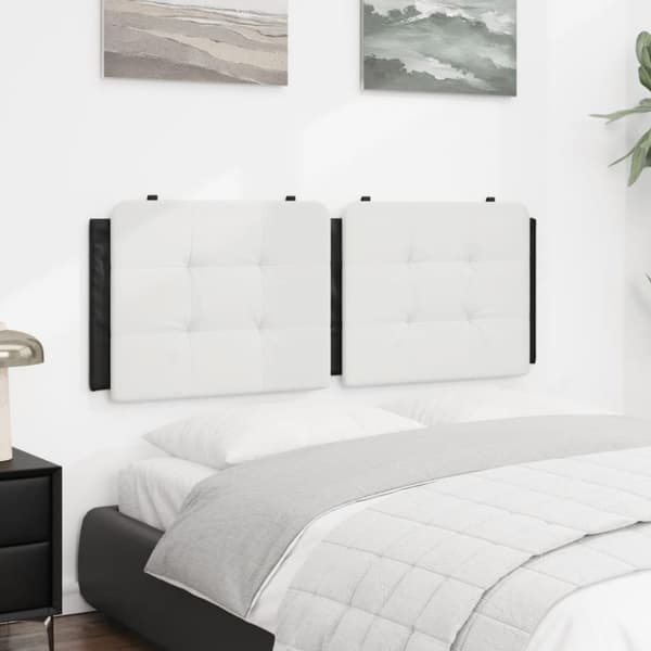 vidaXL gavlpude 140 cm kunstlæder hvid og sort