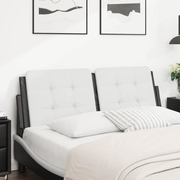 vidaXL gavlpude 140 cm kunstlæder hvid og sort