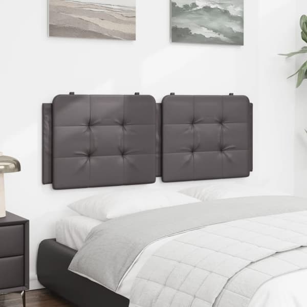 vidaXL gavlpude 140 cm kunstlæder grå