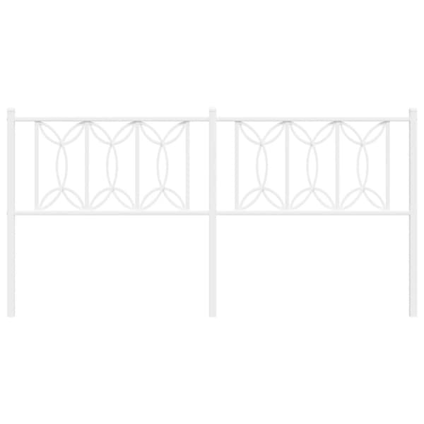 vidaXL Metallinen sängynpääty valkoinen 180 cm