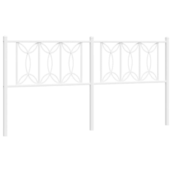 vidaXL Metallinen sängynpääty valkoinen 180 cm