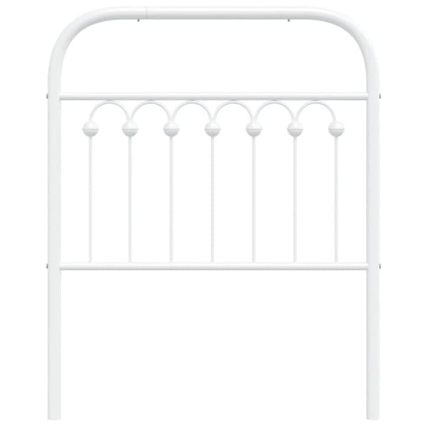 vidaXL Metallinen sängynpääty valkoinen 80 cm