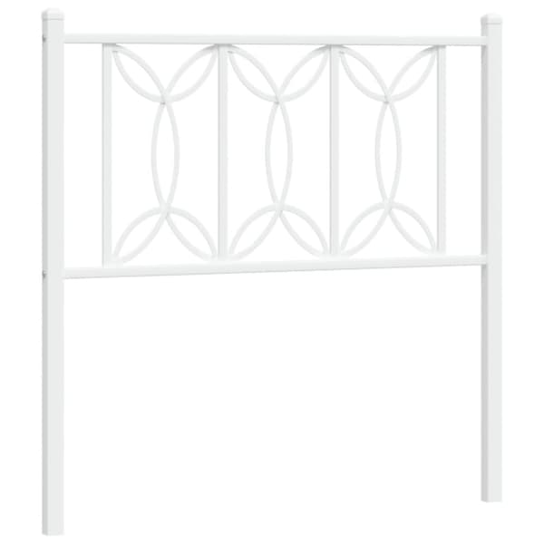 vidaXL Sengegavl i metall hvit 80 cm