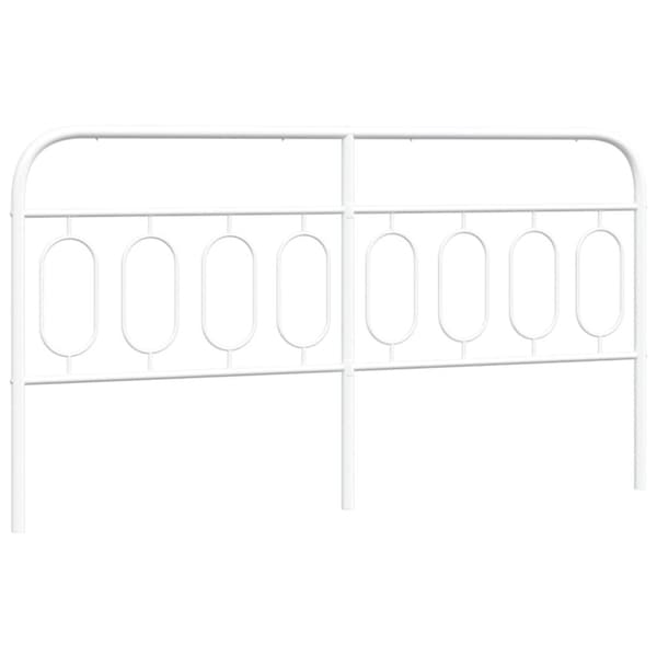 vidaXL Sengegavl i metall hvit 183 cm