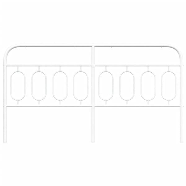 vidaXL Sengegavl i metall hvit 183 cm
