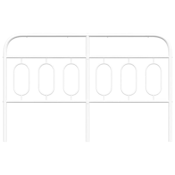 vidaXL Metallinen sängynpääty valkoinen 140 cm