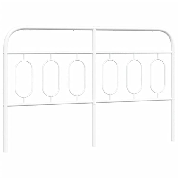 vidaXL Metallinen sängynpääty valkoinen 140 cm