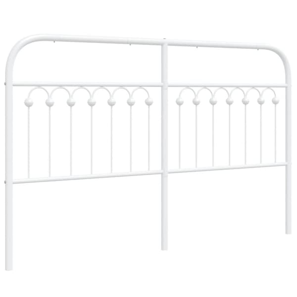 vidaXL Metallinen sängynpääty valkoinen 160 cm