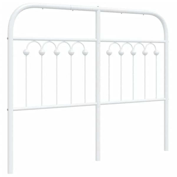 vidaXL Metallinen sängynpääty valkoinen 120 cm