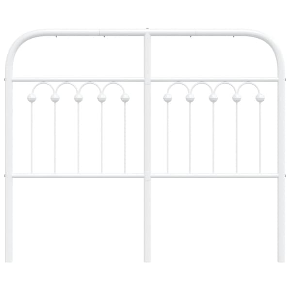 vidaXL Metallinen sängynpääty valkoinen 120 cm