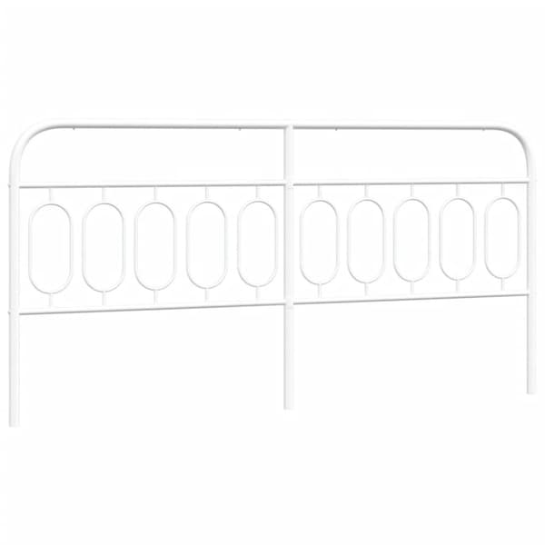 vidaXL Sengegavl i metall hvit 200 cm