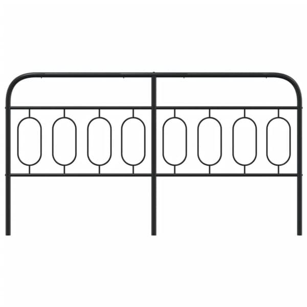 vidaXL sengegavl 160 cm metal sort