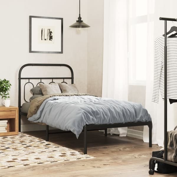 vidaXL Metallinen sängynpääty musta 80 cm