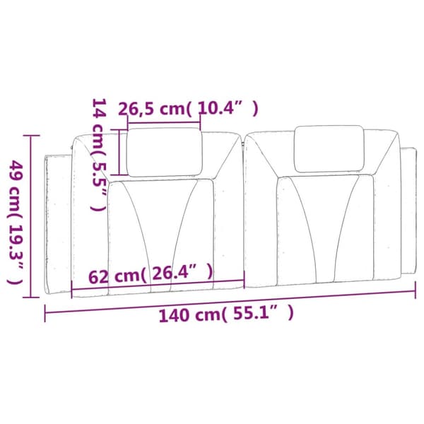 vidaXL gavlpude 140 cm kunstlæder brun