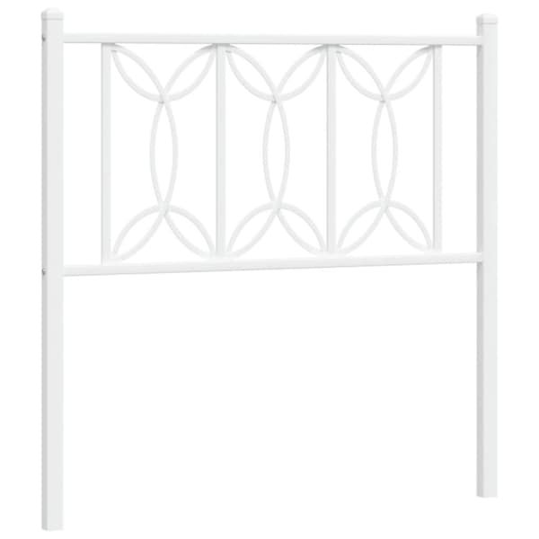 vidaXL Sengegavl i metall hvit 75 cm