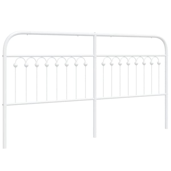 vidaXL Huvudgavel metall vit 180 cm