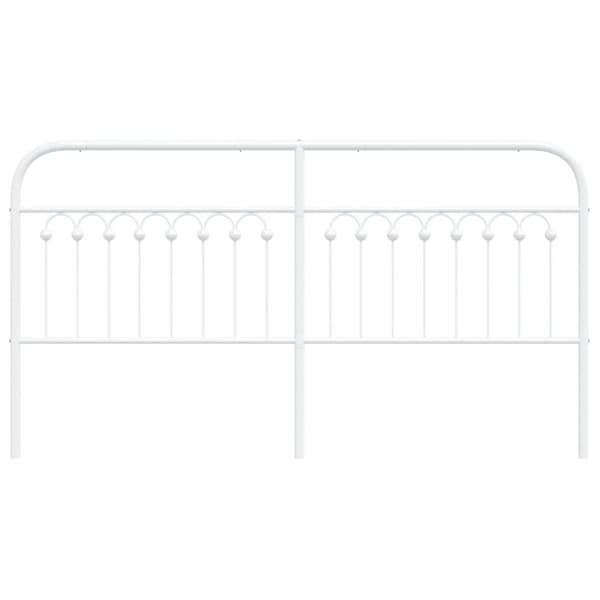 vidaXL Huvudgavel metall vit 180 cm