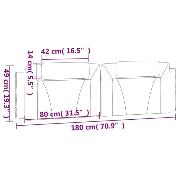 vidaXL gavlpude 180 cm kunstlæder cappuccinofarvet