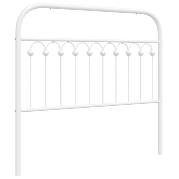 vidaXL Sengegavl i metall hvit 107 cm