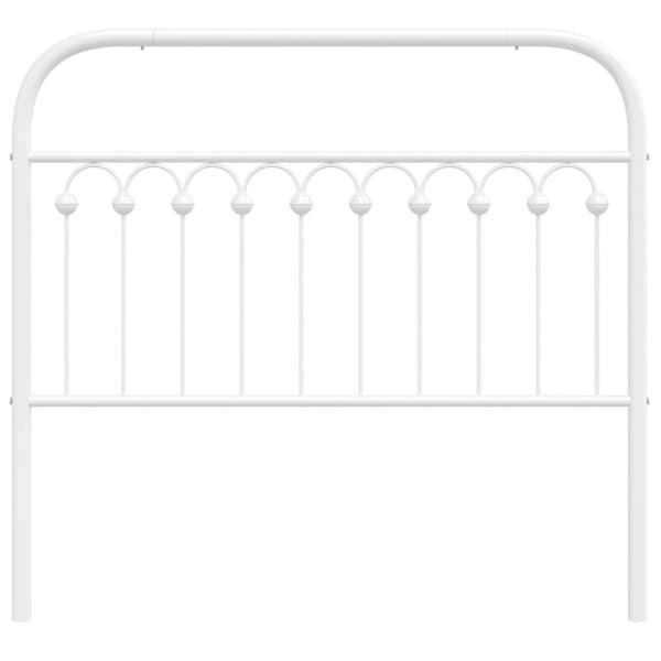 vidaXL Sengegavl i metall hvit 107 cm
