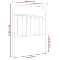 Miniatyrbillede 7 af 7: vidaXL sengegavl 75 cm metal sort