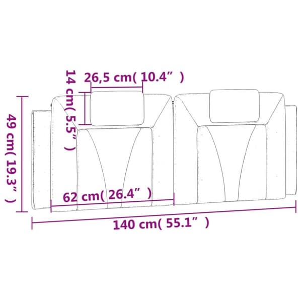 vidaXL gavlpude 140 cm kunstlæder hvid