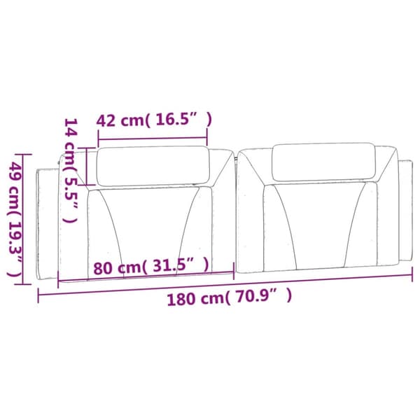 vidaXL gavlpude 180 cm kunstlæder hvid
