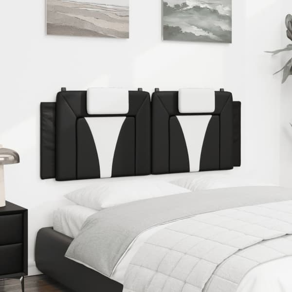 vidaXL gavlpude 140 cm kunstlæder sort og hvid