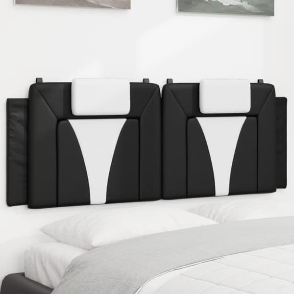 vidaXL gavlpude 140 cm kunstlæder sort og hvid