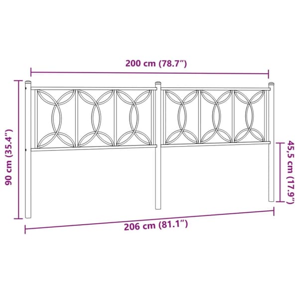 vidaXL sengegavl 200 cm metal hvid