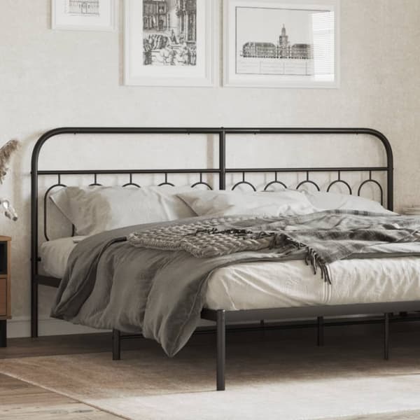 vidaXL Sengegavl i metall svart 200 cm