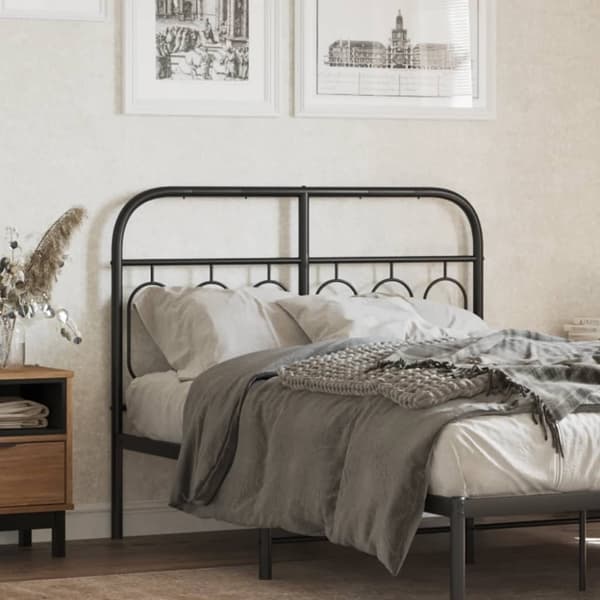 vidaXL Metallinen sängynpääty musta 120 cm