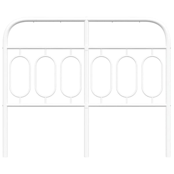 vidaXL Metallinen sängynpääty valkoinen 120 cm