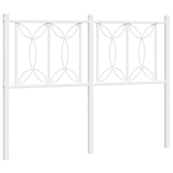 vidaXL Metallinen sängynpääty valkoinen 120 cm