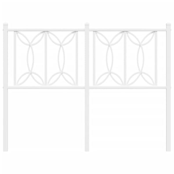 vidaXL Metallinen sängynpääty valkoinen 120 cm
