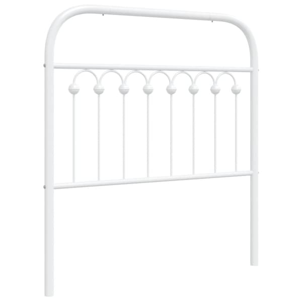 vidaXL Sengegavl i metall hvit 90 cm